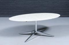 Florence Knoll Florence Knoll Italian Carrara Marble Chrome Dining Table or Desk - 4442444