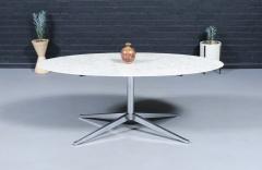Florence Knoll Florence Knoll Italian Carrara Marble Chrome Dining Table or Desk - 4442446