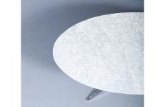 Florence Knoll Florence Knoll Italian Carrara Marble Chrome Dining Table or Desk - 4442453