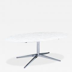 Florence Knoll Florence Knoll Italian Carrara Marble Chrome Dining Table or Desk - 4444019