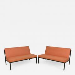 Florence Knoll Florence Knoll Knoll International Light Orange Upholstered Settees - 2795026