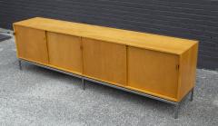 Florence Knoll Florence Knoll Maple Credenza with Leather Pulls and Oak Drawers Early 1950s - 2197867