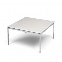 Florence Knoll Florence Knoll Mid Century Chrome and Marble Top Coffee Table - 4827557