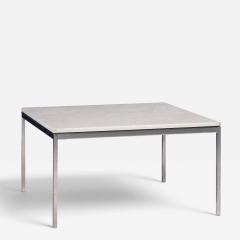 Florence Knoll Florence Knoll Mid Century Chrome and Marble Top Coffee Table - 4827667