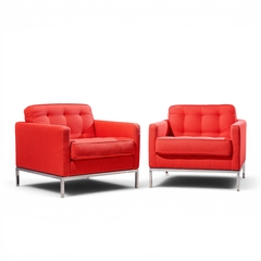 Florence Knoll Florence Knoll Mid Century Relaxed Cube Club Lounge Chairs Pair - 4705788