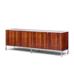Florence Knoll Florence Knoll Mid Century Rosewood Marble and Chrome Executive Cabinet Credenza - 4729786