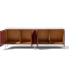 Florence Knoll Florence Knoll Mid Century Rosewood Marble and Chrome Executive Cabinet Credenza - 4729787