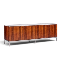 Florence Knoll Florence Knoll Mid Century Rosewood Marble and Chrome Executive Cabinet Credenza - 4729938