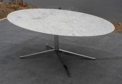 Florence Knoll Florence Knoll Mid Century Satin Oval Carrara Marble 78x48 Dining Table or Desk - 3947323