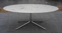 Florence Knoll Florence Knoll Mid Century Satin Oval Carrara Marble 78x48 Dining Table or Desk - 3947326