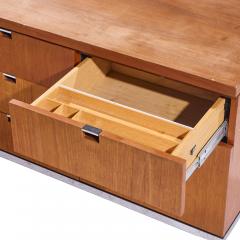 Florence Knoll Florence Knoll Mid Century Teak and Chrome File Credenza - 4475927