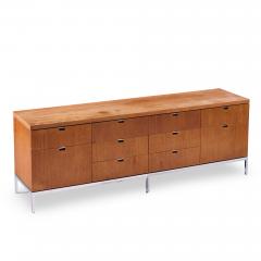 Florence Knoll Florence Knoll Mid Century Teak and Chrome File Credenza - 4475928