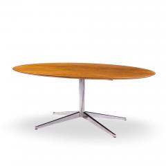 Florence Knoll Florence Knoll Mid Century Walnut and Chrome Oval Dining Table - 4529279
