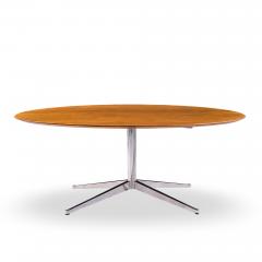 Florence Knoll Florence Knoll Mid Century Walnut and Chrome Oval Dining Table - 4529281