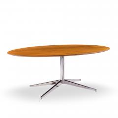 Florence Knoll Florence Knoll Mid Century Walnut and Chrome Oval Dining Table - 4529415
