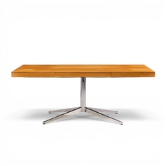Florence Knoll Florence Knoll Mid Century Walnut and Chrome Partner Desk - 4703720