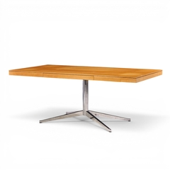 Florence Knoll Florence Knoll Mid Century Walnut and Chrome Partner Desk - 4703722