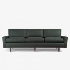 Florence Knoll Florence Knoll Model 26 Sofa in Forest Green British Wool Leather Piping - 4036100