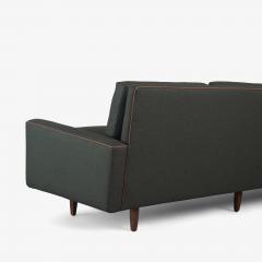 Florence Knoll Florence Knoll Model 26 Sofa in Forest Green British Wool Leather Piping - 4036110