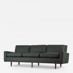 Florence Knoll Florence Knoll Model 26 Sofa in Forest Green British Wool Leather Piping - 4036594