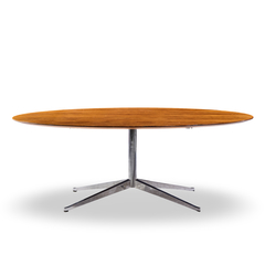 Florence Knoll Florence Knoll Oval Top Rosewood and Chrome Dining Table - 4710640