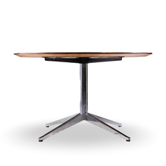 Florence Knoll Florence Knoll Oval Top Rosewood and Chrome Dining Table - 4710643