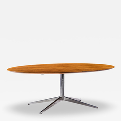 Florence Knoll Florence Knoll Oval Top Rosewood and Chrome Dining Table - 4710672