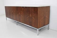 Florence Knoll Florence Knoll Rosewood Credenza with Calacatta Marble Top - 1124666
