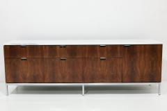 Florence Knoll Florence Knoll Rosewood and Marble Credenza or Sideboard 1960s - 3259146