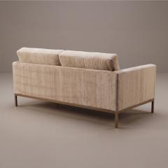 Florence Knoll Florence Knoll Settee Loveseat in Limani Mohair Brushed Bronze - 4654648