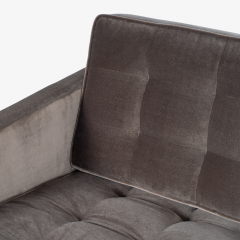 Florence Knoll Florence Knoll Sofa in Bronze Gray Performance Velvet With Brushed Brass Base - 2416359
