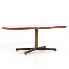 Florence Knoll Florence Knoll Style Mid Century Rosewood and Brass Dining Table - 3691476