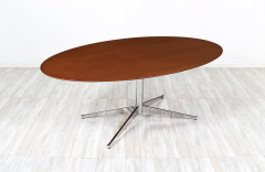 Florence Knoll Florence Knoll Walnut Chrome Oval Dining Table or Desk for Knoll Inc  - 2870494