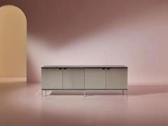 Florence Knoll Florence Knoll aluminium metal and marble sideboard Knoll International 1960s - 3791613