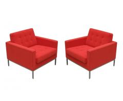 Florence Knoll Florence Knoll for Knoll Sofa and Matching Lounge Chairs Living Room Set in Red - 1968910