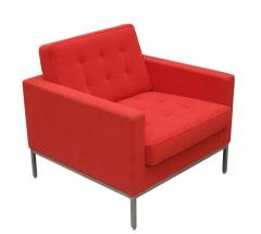 Florence Knoll Florence Knoll for Knoll Sofa and Matching Lounge Chairs Living Room Set in Red - 1968913