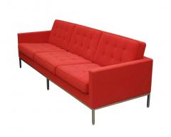 Florence Knoll Florence Knoll for Knoll Sofa and Matching Lounge Chairs Living Room Set in Red - 1968920