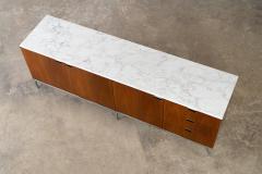 Florence Knoll Free Standing Credenza with Carrara Marble Top by Florence Knoll for Knoll - 2882383