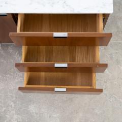 Florence Knoll Free Standing Credenza with Carrara Marble Top by Florence Knoll for Knoll - 2882391