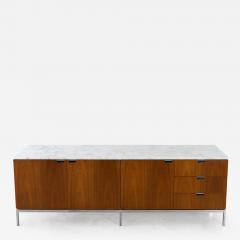Florence Knoll Free Standing Credenza with Carrara Marble Top by Florence Knoll for Knoll - 2885643