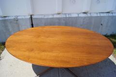 Florence Knoll Large Walnut Chrome Oval Table by Florence Knoll for Knoll - 163680