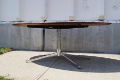 Florence Knoll Large Walnut Chrome Oval Table by Florence Knoll for Knoll - 163683