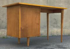 Florence Knoll Lightly Restored Rare Early Florence Knoll Signed Knoll Associates Maple Desk - 3192801