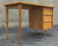 Florence Knoll Lightly Restored Rare Early Florence Knoll Signed Knoll Associates Maple Desk - 3192802