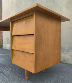 Florence Knoll Lightly Restored Rare Early Florence Knoll Signed Knoll Associates Maple Desk - 3192803