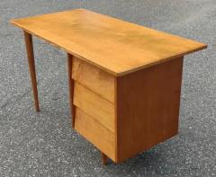 Florence Knoll Lightly Restored Rare Early Florence Knoll Signed Knoll Associates Maple Desk - 3192894