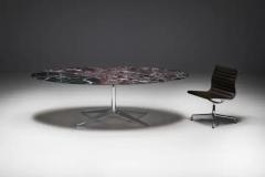 Florence Knoll Oval Burgundy Marble Dining Table by Florence Knoll United States 1960s - 3484451