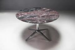 Florence Knoll Oval Burgundy Marble Dining Table by Florence Knoll United States 1960s - 3484476