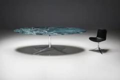 Florence Knoll Oval Green Marble Dining Table by Florence Knoll United States 1960s - 3484471