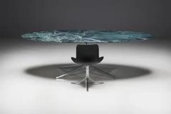 Florence Knoll Oval Green Marble Dining Table by Florence Knoll United States 1960s - 3484474